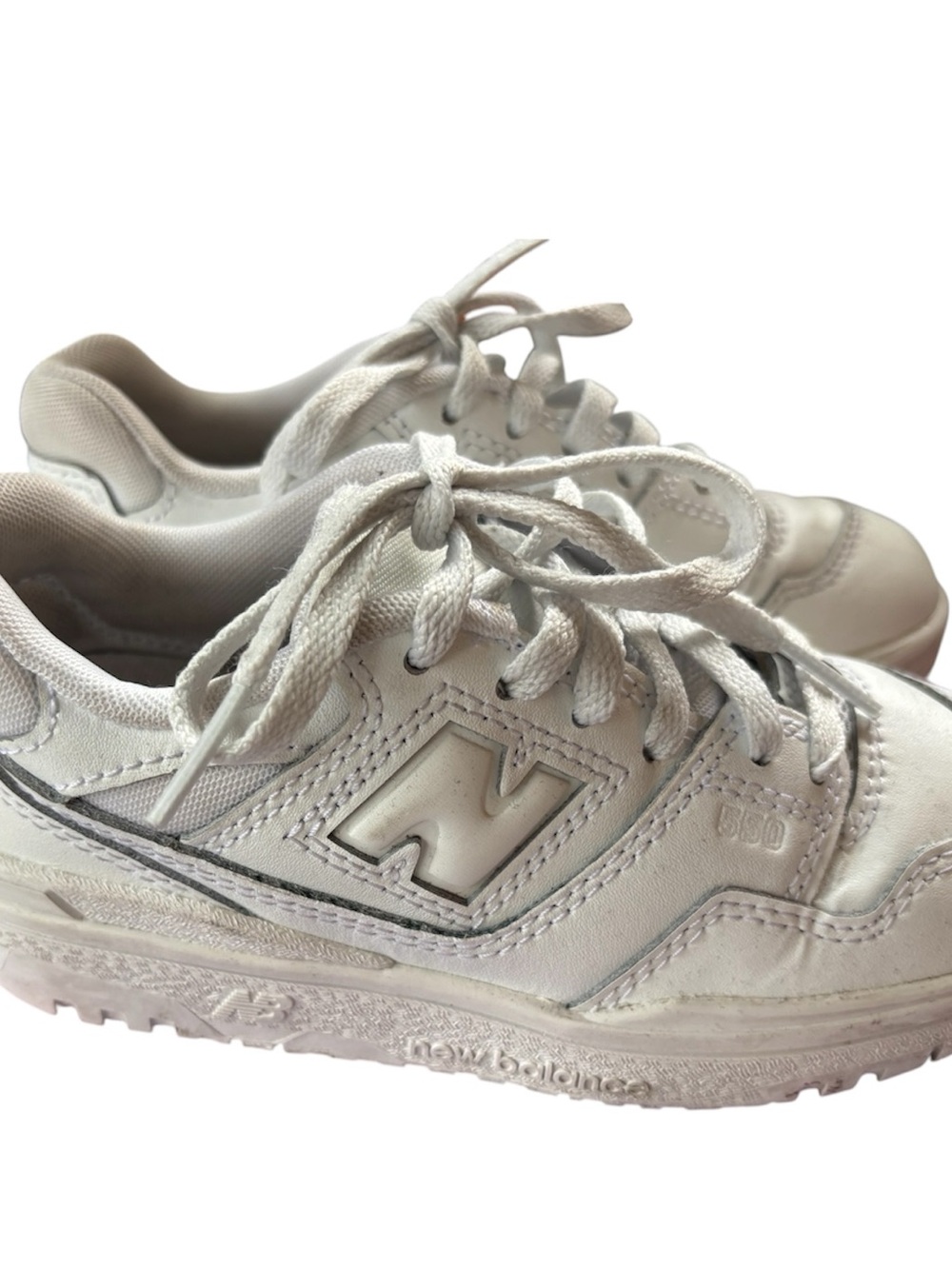 New Balance Kids White Leather Athletic Sneakers